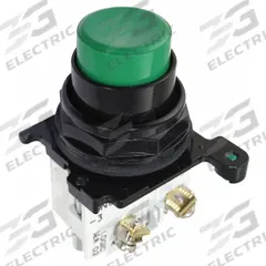 EATON Mushroom Head Push Button: Non-Illuminated, Mushroom Head Profile, Metallic, 30 mm, 1NO/1NC (MPN E34EB3-1X). Key specifications — Brand: EATON; Action: Momentary; Series: E34; Push Button Material Type: Metallic.