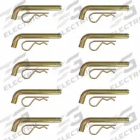BUYERS PRODUCTS Hitch Pin: 2 1/2 in Compatible Hitch Size, 5/8 in Pin Dia, Cotter, 10 PK (MPN HP6256WC10). Key specifications — Material: Carbon Steel; Finish: Zinc Plated; Includes: Cotter; Brand: BUYERS PRODUCTS.