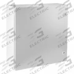 RITTAL Enclosure: Steel, 23 in x 23 in x 8 in, NEMA 1/12/3R/4, Solid Cover, Hinged (MPN WM242408NC). Key specifications — Closure Method: 1/4-Turn Latch; Brand: RITTAL; Knockouts: Not Included.