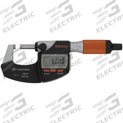 MITUTOYO Digital Outside Micrometer: 0 in to 1 in /0 mm to 25 mm, Inch/Metric - Micrometers with SPC Output for Harsh Environments