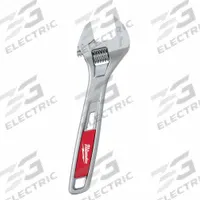 MILWAUKEE Adjustable Wrench: Alloy Steel, Chrome, 8 in Overall Lg, 1 1/8 in Jaw Capacity (MPN 48-22-7408). Key specifications — attr309359: Chrome; attr324924: MILWAUKEE; attr309358: Alloy Steel.