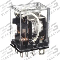 OMRON General Purpose Relay: Socket Mounted, 10 A Current Rating, 24V AC, DPDT, 8 Pins/Terminals (MPN LY2-AC24). Key specifications — Brand: OMRON; Base Type: Square; Mounting Style: Plug-In; Pin Shape: Flat; Electrical Connection: Quick-Connect; Manufacturer Part Number: LY2-AC24; Operating Current: 10 A at 110V AC (Resistive Load); Series: LY Series.