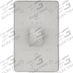HUBBELL Wall Plate: Weatherproof-Covered Outlet, 1 Gang, Gray, Std Size (MPN HBL1750). Key specifications — Brand: HUBBELL; Material: Neoprene.