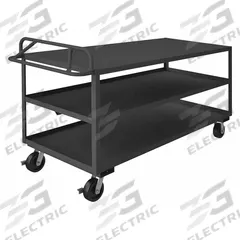APPROVED VENDOR Utility Cart: 3,600 lb, 72 in L x 30 in W Shelf, 3 Shelves, Gray, Ergonomic (MPN RSCE-3072-3-3.6K-TLD-95). Key specifications — Caster/Wheel Configuration: (2) Swivel; Brand: APPROVED VENDOR; Caster Wheel/Tread Material: Phenolic.
