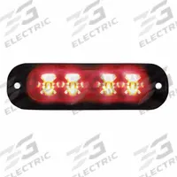 CODE 3 Warning Light: Emergency Vehicle Area Light, Red/White, 8 W Watt, Clear, SAE J595 Class 1 (MPN XTP4MCRW). Key specifications — Brand: CODE 3; Lens Color: Clear; Number of Flash Patterns: 70; Installation Type: Permanent; Operating Voltage: 12-24V DC.