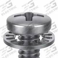 SEMS Screw: Flat/Split Lock, #10-32 Thread Size, 3/4 in Lg, Stainless Steel, Passivated, Pan, 25 PK (MPN 1-PPX-10F-75). Key specifications — Drive Size: #2.
