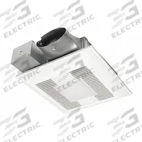 Bathroom Fan: Ceiling/Wall, 50 cfm_80 cfm_110 cfm Max, 0.9 sones, 3 Speed, Oval Duct (MPN FV-0510VSL1). Key specifications — Brand: PANASONIC; Primary Lighting Technology: LED; Nameplate Voltage: 120V AC; Sensor Type: None; Duct Shape: Oval; Heater: Without Heater; Includes: Light; Mounting Location: Ceiling.