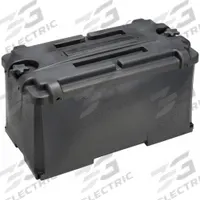 NOCO Battery Box: Commercial Vehicles, Group 4D Fits Battery Size Group, 21 3/16 in Inside Lg (MPN HM408). Key specifications — Removable Lid: Yes; Closure Type: Lock-Down Knobs; Brand: NOCO; Fits Battery Size Group: Group 4D; Battery Box Material: Plastic.