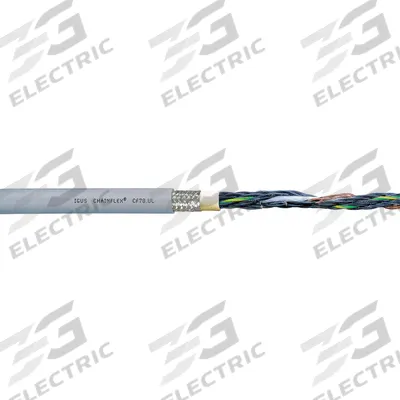 CHAINFLEX Control Cable: 14 AWG, 4 Conductors, 100 ft, PUR Jacket - Continuous Flexing Control Cables