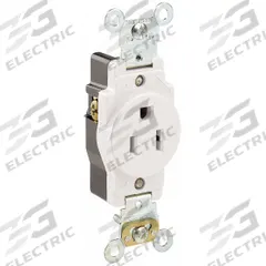 LEVITON Receptacle: Single, 5-15, White, 125V AC, 15 A, 2 Pole / 3 Wire (MPN 5261-W)