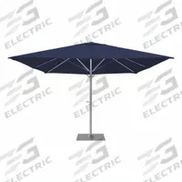 CALIFORNIA UMBRELLA Outdoor Umbrella: Marine Blue, Aluminum/Steel, Hand Crank, 145 1/8 in Overall Ht (MPN SOLA338001-6078). Key specifications — Brand: CALIFORNIA UMBRELLA; Canopy Color: Marine Blue; Includes Base: Yes; Includes Lights: No; Opening Mechanism: Hand Crank; Pole Material: Aluminum.