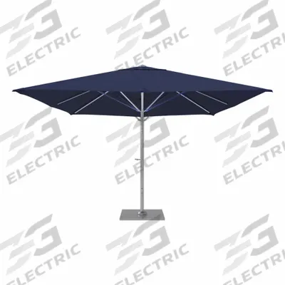 CALIFORNIA UMBRELLA Outdoor Umbrella: Marine Blue, Aluminum/Steel, Hand Crank - Rectangular Umbrellas