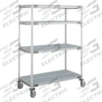 METRO Plastic Shelving: 38 in x 26 in, 67 in Overall Ht, 4 Shelves, NSF Approved (MPN 3TJ71). Key specifications — Resistance Properties: Antimicrobial; Corrosion-Resistant; Shelf Configuration: Standalone; Brand: METRO; NSF Approved: Yes; Number of Shelves: 4; Caster Wheel/Configuration: (2) Swivel Casters; Material: Polymer.