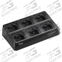 ICOM Multi-Unit Charger: Fits Icom, For A16/F1000/F1100D/T10/V10MR/V3MR Series, 6 Radios Charged (MPN BC214E). Key specifications — Brand: ICOM; Compatible Radio Series: T10; Product Type: Multi-Unit Charger.