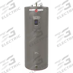 RHEEM Electric Water Heater: 240V AC, 50 gal, 4,500 W, Single Phase, 64 in Ht, 21 gph @ 90°F (MPN PROE50 T2 RH92 CL). Key specifications — Phase: Single; Brand: RHEEM.