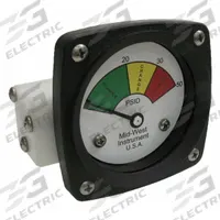 MIDWEST INSTRUMENT 3-Color Differential Pressure Indicator: 1,000 psig Max. Static Pressure, 522 (MPN 522P-050). Key specifications — Brand: MIDWEST INSTRUMENT; Accuracy: ±5% of Full Scale; Sensor Material: Buna-N; Housing Material: Acetal Plastic; Transition Points: 0 psid to 20 psid (Green) / 20 psid to 30 psid (Yellow) / 30 psid to 50 psid (Red).