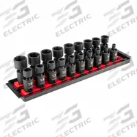 TEKTON Flex Impact Socket Set: 3/8 in Drive Size, 19 Pieces, 6 mm to 24 mm Socket Size Range (MPN SID97103). Key specifications — attr1204187: TEKTON; attr1224350: 6 mm to 24 mm; attr1204189: (0) 6-Point; attr1204193: (0) 6-Point; attr1226868: 3/8 in.