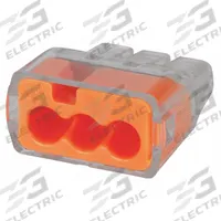 IDEAL Push-In Wire Connector: In-Sure™ Series, 3 Port, 20 AWG – 12 AWG Solid Wire Size Range, 20 A (MPN 30-1033). Key specifications — Series: In-Sure™; Manufacturer Part Number: 30-1033; Brand: IDEAL.