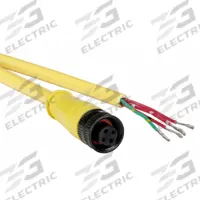 Cordset: 1/2"-20 Male Straight x 1/2"-20 Female Straight, 5 Pins, Yellow, PVC, 6 ft Cable Lg (MPN 775030D02F060). Key specifications — Brand: BRAD HARRISON; Cable Jacket Color: Yellow; IP Rating: IP67; Wire Size: 22 AWG.