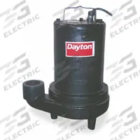 DAYTON Effluent Pump: 2 hp, 240V AC, Single Phase, 80 gpm Flow Rate @ 10' of Head, 86 ft Max. Head (MPN 4LE14). Key specifications — Impeller Material: Polypropylene; Rated Voltage: 240V AC; Brand: DAYTON; Switch: Not Included.