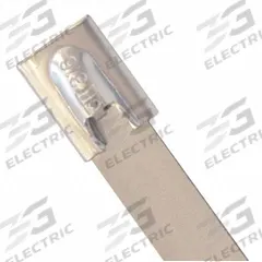 DOLPHIN COMPONENTS CORP Cable Tie: 8 in Nominal Lg, 2 in Nominal Max. Bundle Dia., 0.47 in Wd, 50 PK (MPN DC-316SS8-450L). Key specifications — Brand: DOLPHIN COMPONENTS CORP; Locking Style: Ball Lock; Color: Silver.