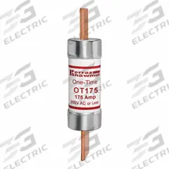 MERSEN Fuse: Class K5, OT Series, Fast-Acting, 175 A, 250 V AC, 250 V DC, Non-Indicating (MPN OT175). Key specifications — Series: OT; Brand: MERSEN; Manufacturer Part Number: OT175.
