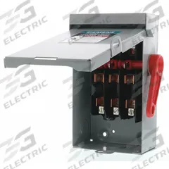 SIEMENS Safety Switch: Fusible, 30 A, Single Phase, 240V AC, Galvanized Steel, Indoor (MPN GF221NA). Key specifications — Brand: SIEMENS.