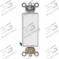 LEVITON Wall Switch: Rocker Switch, Single Pole, Momentary, White, 120/277V AC, 15 A (MPN 5655-2W). Key specifications — Illuminated: No; Voltage Rating: 120/277V AC.