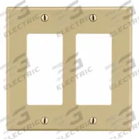 HUBBELL Wall Plate: Decorator-Rocker, 2 Gang, Ivory, Std Size (MPN P262I). Key specifications — Brand: HUBBELL; Material: Polycarbonate.