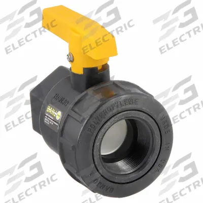 BANJO Manual Two-Way Ball Valve: 1 1/2 in, Polypropylene, Straight, FNPT x FNPT - Polypropylene Ball Valves