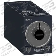 SCHNEIDER Time Delay Relay: Socket Mounted, 230V AC, 5 A, 8 Pins/Terminals, 0.1 sec – 100 hr (MPN REXL2TMP7). Key specifications — Brand: SCHNEIDER.