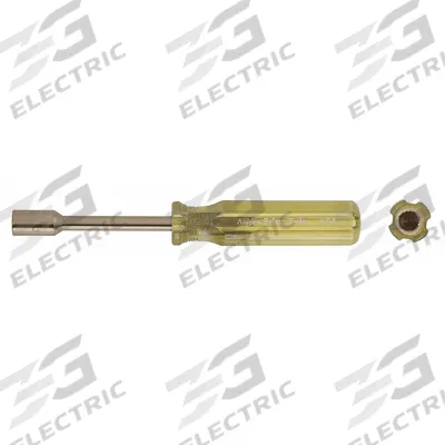 AMPCO Solid Round Shank Nut Driver: Straight, SAE, Without Magnetized Tip, Std - Non-Sparking Nut Drivers