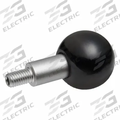 JW WINCO Revolving Ball Knobs: Ball, Plastic w/ SS Thread, 3/8"-16 Thread - Revolving Ball Knobs with Threaded Stud
