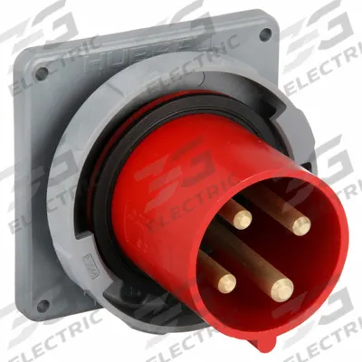 HUBBELL Pin and Sleeve Inlet: Red, 480V AC, Three Phase, 60 A, 3 Pole, 4 Wire - Watertight Inlets