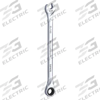 WESTWARD Combination Wrench: Alloy Steel, Chrome, 5/16 in Head Size, 5 7/8 in Overall Lg - SAE 12-Point Ratcheting Combination Wrenches