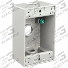 BELL Electrical Box: Aluminum, Rectangular, 1 Gangs, 1/2 in Hub Size, 18.3 cu in Capacity, Gray (MPN 5320-0). Key specifications — Color: Gray; Brand: BELL.