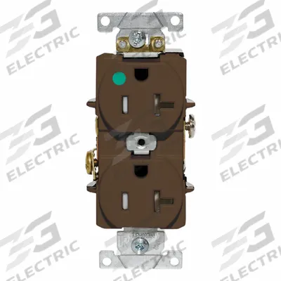 LEVITON Tamper-Resistant Duplex Receptacle: Hospital Grade, Duplex, 5-20R, Brown - General Purpose Receptacles