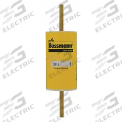 BUSSMANN Fuse: DFJ Series, Class J, Bolt-On Body, Fast-Acting, 100 A, 600 V AC, 450 V DC (MPN DFJ-100). Key specifications — Series: DFJ; Brand: BUSSMANN.