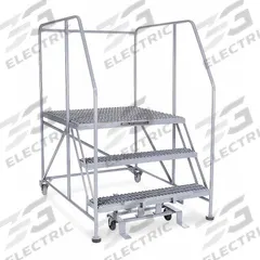 COTTERMAN Mobile Work Platform: 2.5 ft Platform Ht - Max, 36 in x 60 in, Steel, 800 lb Load Capacity (MPN 3WP3660RA3B4B8AC1P6). Key specifications — Folding: Not Foldable; Mobility: Rolling; Components Included: Rubber Foot Pads; Use Location: Indoor; Brand: COTTERMAN; Color: Gray; Height Adjustability: Fixed Height; Includes Handrails: Handrails Included.