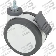 APPROVED VENDOR Stem Caster: Swivel, 4 15/16 in Wheel Dia., Metric, 3 1/4 in Wheel Wd, Polyurethane (MPN P18S-UP125K-ST8-TB-001). Key specifications — attr1111390: APPROVED VENDOR; attr1111403: Ball; attr1111394: M12x1.75; attr1111436: Gray; attr1176848: Swivel with Total Lock.