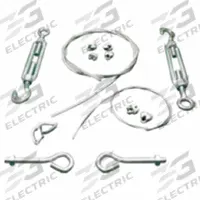 NANO SOX Suspension Cable Hardware Kit: For 8 in_12 in_16 in_20 in_24 in_28 in_32 in_36 in Duct Dia (MPN MSHW100). Key specifications — Brand: NANO SOX; Includes: Turnbuckles.
