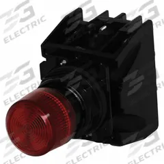EATON Illuminated Push Button: 30 mm, Metallic, Extended Profile, 1NO/1NC (MPN E34EX828RD24). Key specifications — Manufacturer Part Number: E34EX828RD24; Product Type: Push Button Operators; Series: E34; Brand: EATON; AC Contact Rating: 10 A @ 600 V; Action: Momentary; DC Contact Rating: 2.5 A @ 250 V; Operator Illumination: Illuminated.