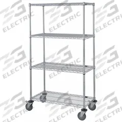 APPROVED VENDOR Wire Shelving Unit: 36 in x 18 in x 69 in, Dry/Harsh/Wet, Split Sleeve, 4 Shelves (MPN GAWRC63-1836S). Key specifications — Color: Silver; Recommended Environment: Wet; Number Of Shelves: 4; Caster Wheel/Configuration: (4) Swivel; Material: Stainless Steel; Caster Wheel/Tread Material: Polyurethane; Brand: APPROVED VENDOR.