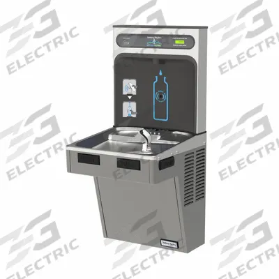 HALSEY TAYLOR Drinking Fountain with Bottle Filler: On-Wall, 8 gph @ 50°F, Steel - On-Wall Single Drinking Fountains with Bottle Fillers