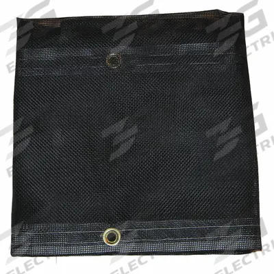 MAURITZON Tarp: 9.5 ft Lg, 7.33 ft Wd, Std Duty, 5 mil, Vinyl, Black, 10 oz/sq yd - Mesh Tarps