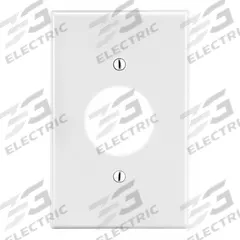 HUBBELL Wall Plate: Single Circular Opening, 1 Gang, White, Std Size (MPN P7W). Key specifications — Brand: HUBBELL; Material: Polycarbonate.