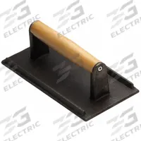 TABLECRAFT PRODUCTS COMPANY Steak Weight: Cast Iron, 8 1/4 in Blade Lg, Wood, 8 3/8 in Overall Lg (MPN 3033). Key specifications — Handle Material: Wood; Manufacturer Part Number: 3033; Blade Material: Cast Iron; NSF Certified: No; Product Type: Steak Weight; Handle Color: Brown; Brand: TABLECRAFT PRODUCTS COMPANY.