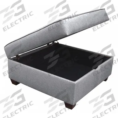 DUOBED Storage Ottoman: Gray, 36 in Overall Wd, 36 in Overall Dp, 18 in Overall Ht - Modular Multifunctional Furniture