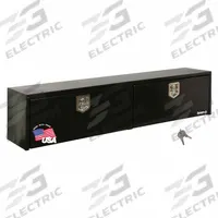 BUYERS PRODUCTS Topside Truck Box: Topside Truck Box, Double Drop-Down Doors Lid, T-Handle, Steel (MPN 1702940). Key specifications — Brand: BUYERS PRODUCTS; Color: Gloss Black; Lock Type: Keyed.