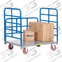 LITTLE GIANT Platform Truck: 3,600 lb, 60 in L x 24 in W x 9 in H Deck, Solid, 12 ga Deck, Rubber (MPN DRB-2460-6PY). Key specifications — Side Panel Type: (3) Removable Panels; Brand: LITTLE GIANT; Color: Gray; Caster/Wheel Configuration: (2) Swivel.